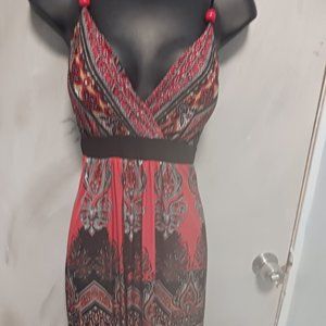 Candy Couture Red Patterned Dress size large